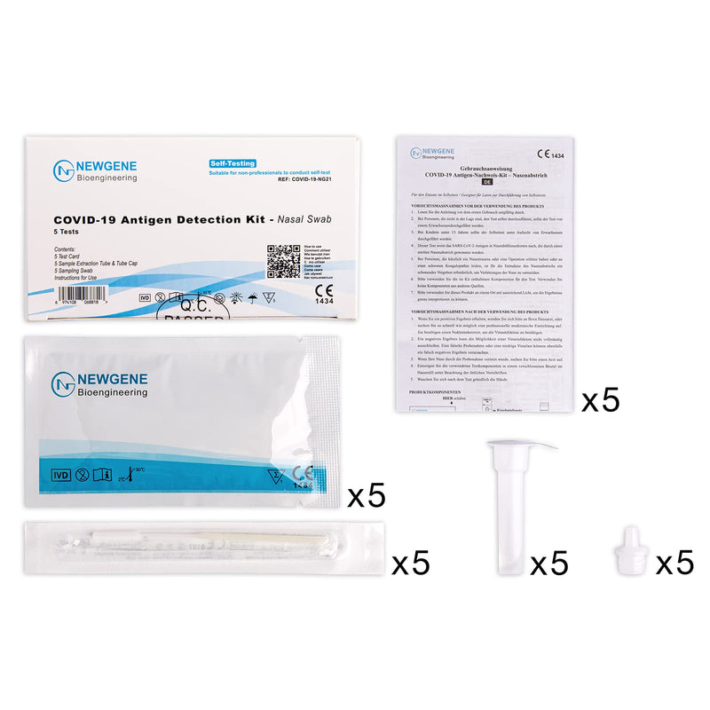 NewGene COVID-19 self-test for laypeople, antigen rapid test, 5 pieces - NewNest Australia