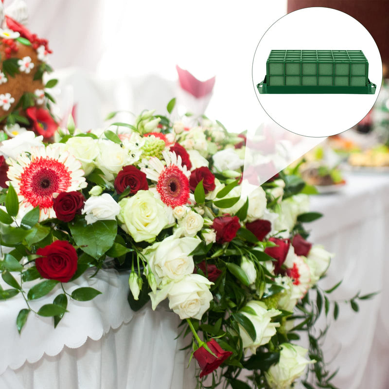 Hahood 2 Packs Floral Foam Cage Rectangle Flower Cage Holders with Floral Foam Floral Arrangement Supplies for Fresh Flowers, Home Weeding Decorations, 11.8 x 4.3 x 3.1 Inches - NewNest Australia