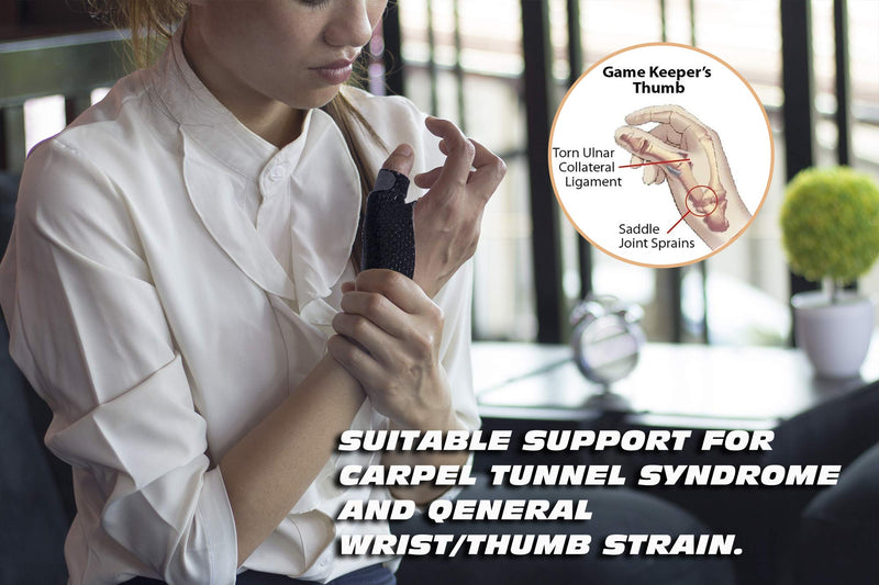 Thx4COPPER Reversible thumb splint and wrist bandages, suitable for relieving the thumb, thumb joint stabilized for arthritis, tendonitis- S/MS/M (pack of 1) black 1 - NewNest Australia