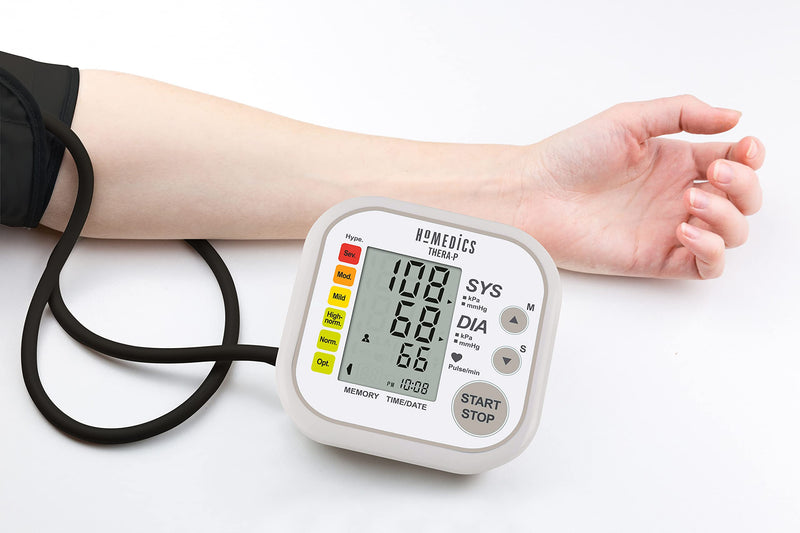 HoMedics TheraP Automatic Arm Blood Pressure Monitor - Simple One Button Measurement and Easy to Read Display with Irregular Heartbeat Detection and Date/Time Stamp - NewNest Australia