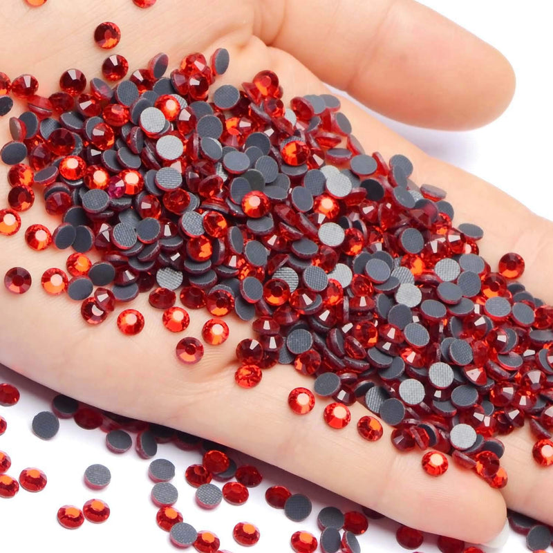 4500 Pieces Hot Fix Glass Flatback Rhinestones HotFix Round Crystal Gems (Light Red, SS6) Light Red - NewNest Australia
