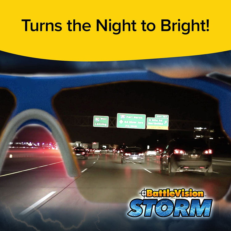 BattleVision Storm Glare-Reduction Glasses by BulbHead, See Clearly During Bad Weather Day or Night, Great for ALL Weather Conditions, Optimize Light & Block Blue Rays, Unisex Design, 2 Pairs - NewNest Australia