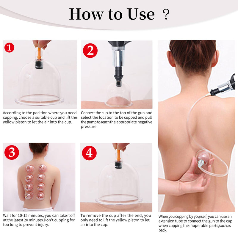 Cupping Therapy Set,12 Therapy Cups Cupping Set with Pump, Professional Chinese Cupping Therapy Sets Hijama Cupping Massage Kit 12 Cups - NewNest Australia