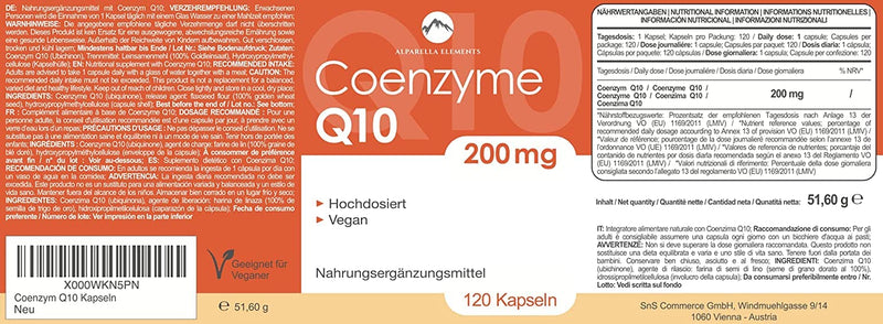 Coenzyme Q10 200 Mg Capsules, 120 Labels Per ‚ High Dose ‚ Made In Germany, Energy, Endurance & Boy, Healthy Skin, Supports Heart Disease, System, Nerves & Immune System - NewNest Australia