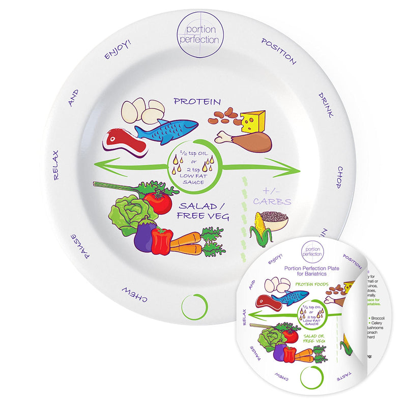 Bariatric Melamine Portion Control Plate 8” For Weight Loss After Surgery. Health Eating Educational Visual Tool For Gastric Sleeve, Bypass Or Band With Protein, Carbs And Vegetables - NewNest Australia