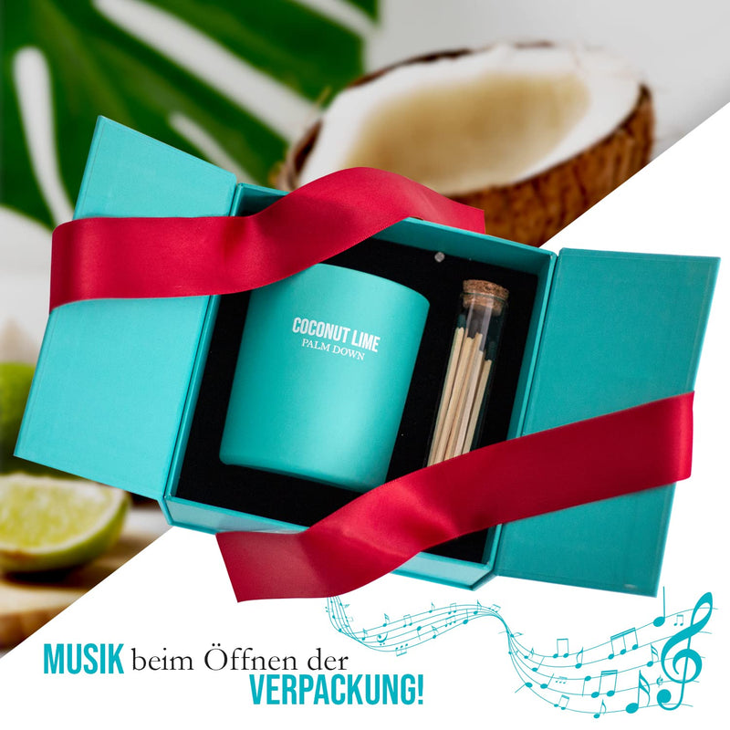 Scented Candle In High-Quality Gift Box With Matches, Handmade Candle Made From Natural Soy Wax, Up To 60 Hours Burning Time, Perfect Gift Set With Music Box, Fragrance Note - NewNest Australia