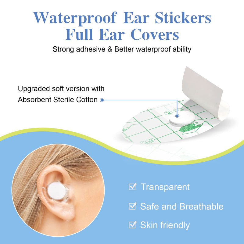 Waterproof ear protection sticker, Waterproof earplug, Ear Protectors Waterproof Disposable Ear Covers For Shower And Swimming Protects Inner Ear-60 Pcs,4.5x7cm - NewNest Australia