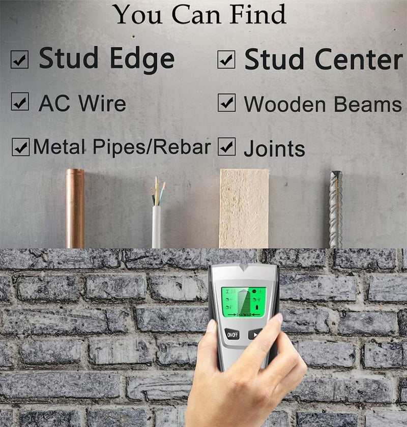 Stud Finder Sensor Wall Scanner - 4 in 1 Electronic Stud Sensor Beam Finders Wall Detector Center Finding with LCD Display for Wood AC Wire Metal Studs Joist Detection Silver - NewNest Australia