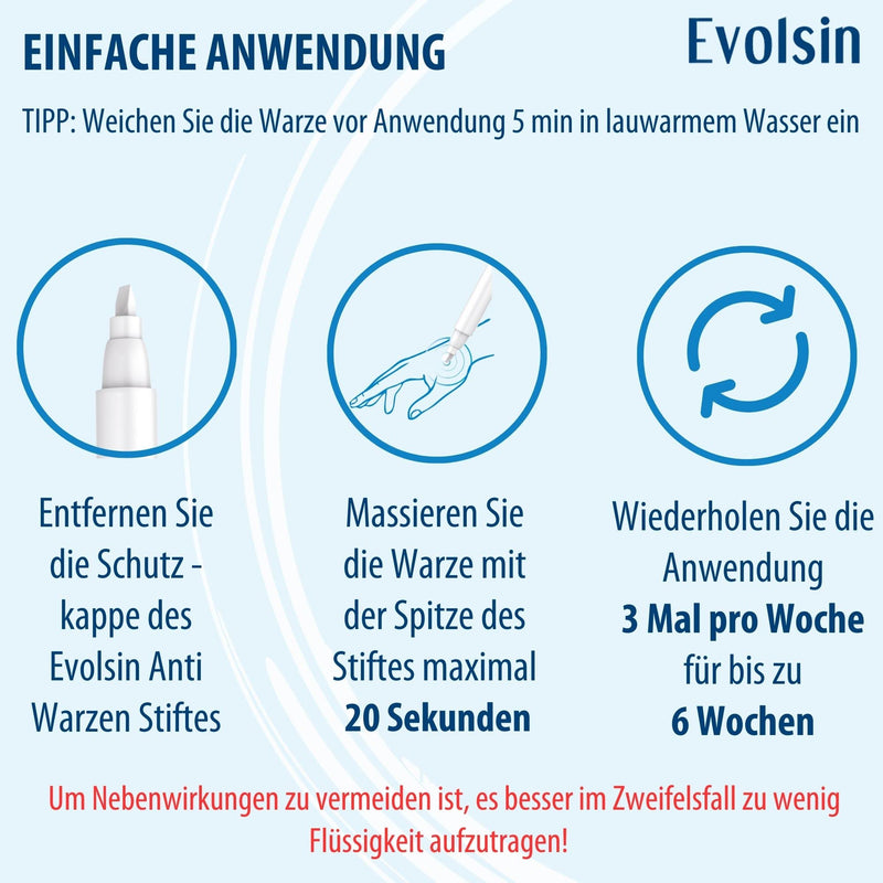 Evolsin - anti wart pen against plantar warts & common warts on feet, hands, body, arms & legs - wart pen precise, hygienic & safe - clinically proven (3 ml wart remedy) - NewNest Australia