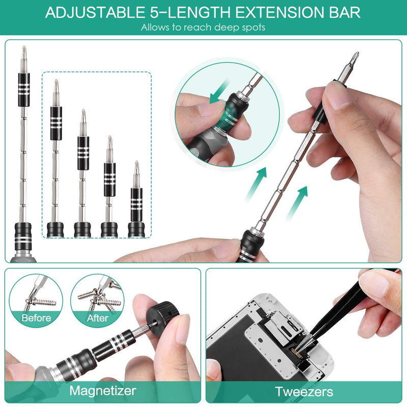 ORIA Precision Screwdriver Set (Newest) 106 in 1 with 102 Bits Magnetic Torx Screwdriver kit with Case Professional Repair Tool with Magnetizer for Electronics PC iPhone iPad Watch Jewelers Black - NewNest Australia