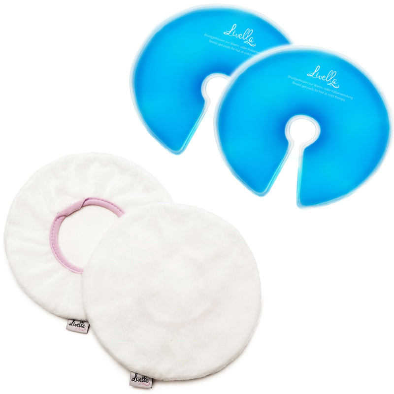 Livella breast gel cushion 3-in-1 cooling cushion & heat cushion for the breast & breastfeeding - Can be used with breast pump - Relaxing & milk flow stimulating - Thermal pads 2 pieces & 2 protective fleeces - NewNest Australia