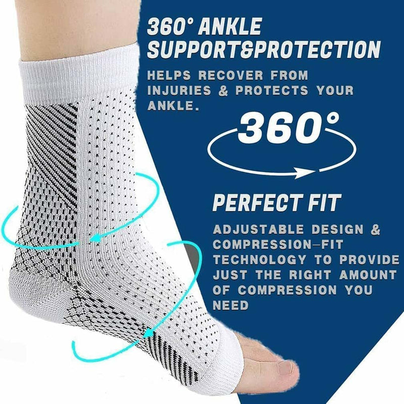 GINGER TECH 4 Pairs Ankle Support Compression Socks, Plantar Fasciitis Socks Neuro Socks, Ankle Support Brace for Ligament Damage Neuropathy Socks for Men and Women, Fit for Feet Size 5-9, Black - NewNest Australia