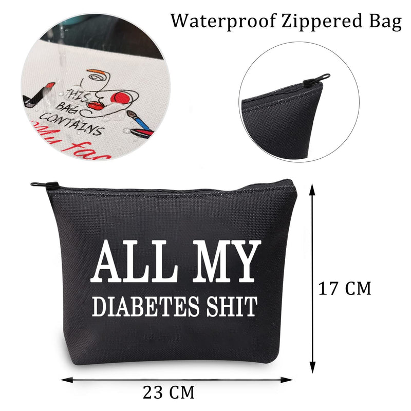 All My Diabetes Shit Bag Funny Diabetic Gifts Diabetes Carry Bag Diabetic Travel Bag Gift for Diabetic Emergency Patient Diabetic Travel Bag All My Diabetes Bag, Black - NewNest Australia