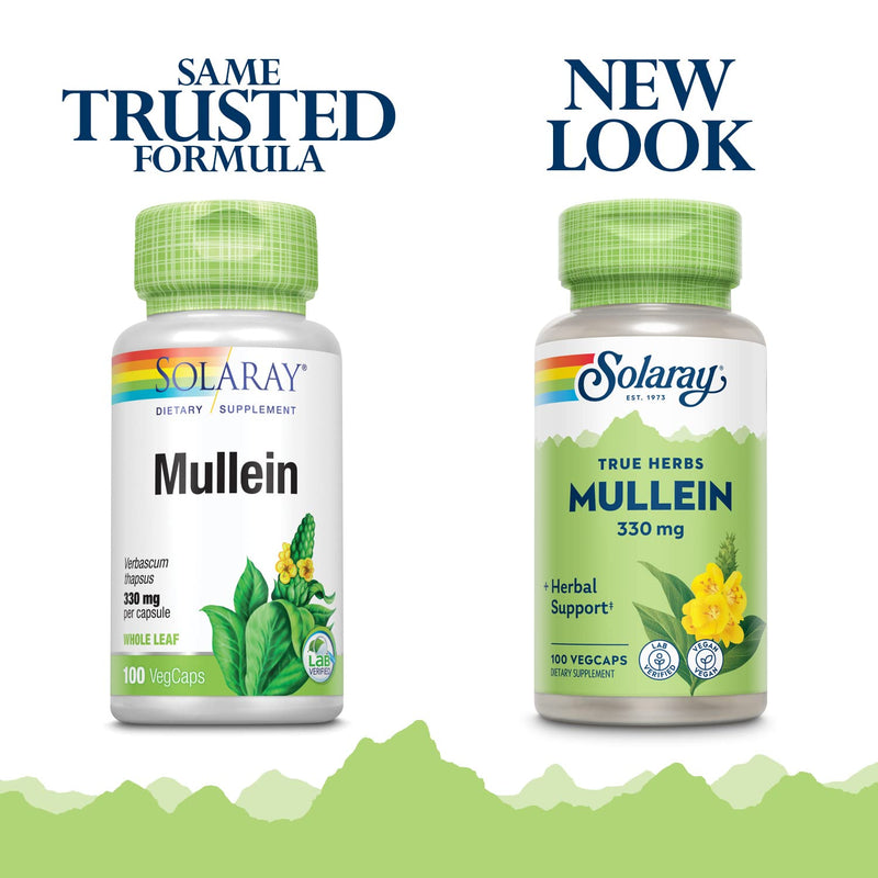 Solaray Mullein Leaf, Herbal Support for Healthy Respiratory and Bronchial Function, Vegan, 100 Vegcaps - NewNest Australia