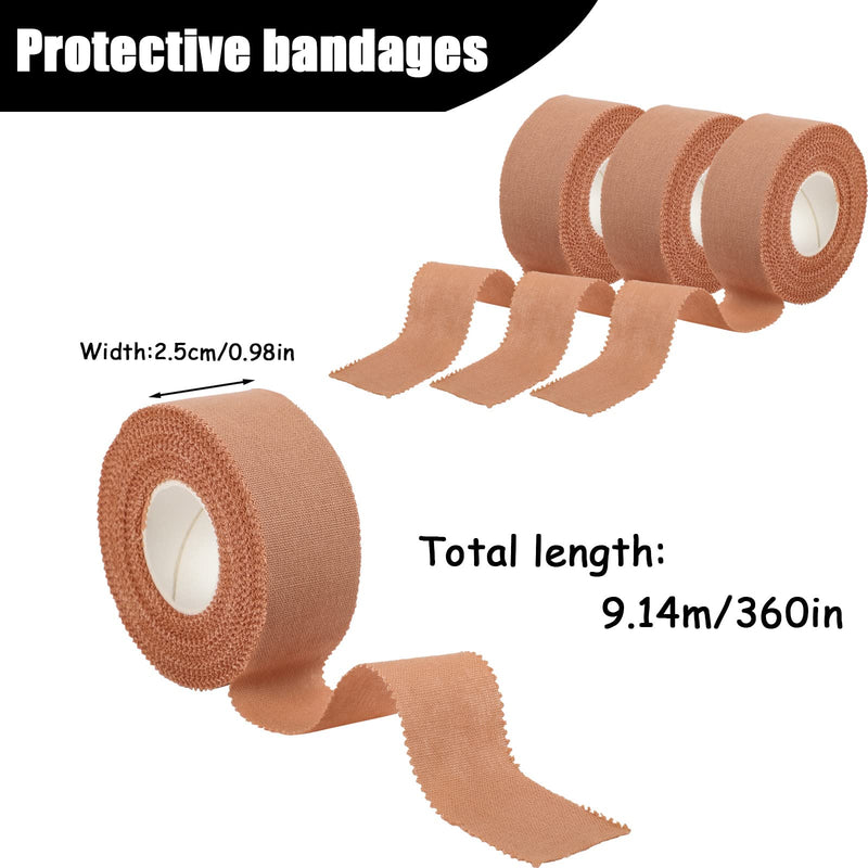 3 Rolls Zinc Oxide Tape, 10m x 2.5cm Cohesive Bandage Flexible Breathable Wrist Finger Tape Easy Tear Athletic Sports Tape for First Aid Sports Ankle(Skin) Skin - NewNest Australia
