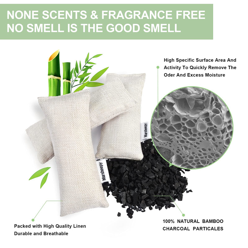 6 Pack Charcoal Shoe Deodorizer Bags, Shoe Odor Eliminator ,Bamboo Charcoal Air Purifying Bags, Activated Charcoal Odor Absorber for Gym Bag, Car, Pet, Closet Beige - NewNest Australia