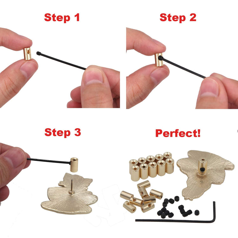 EuTengHao 30 Pieces Pin Locks Pin Backs Locking Pin Backs Pin Keepers Locking Clasp, Locking Pin Backs Keepers(9mmx5.5mm,Gold) Gold 30 Pieces - NewNest Australia