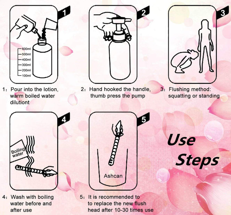 Enlove Intimate Shower Shower Men Shower And Vaginal Shower Enema Set For Intestinal Enema Syringe Enema Irrigator Hygiene Shower Pump Bottle For Women (600 Ml) - NewNest Australia