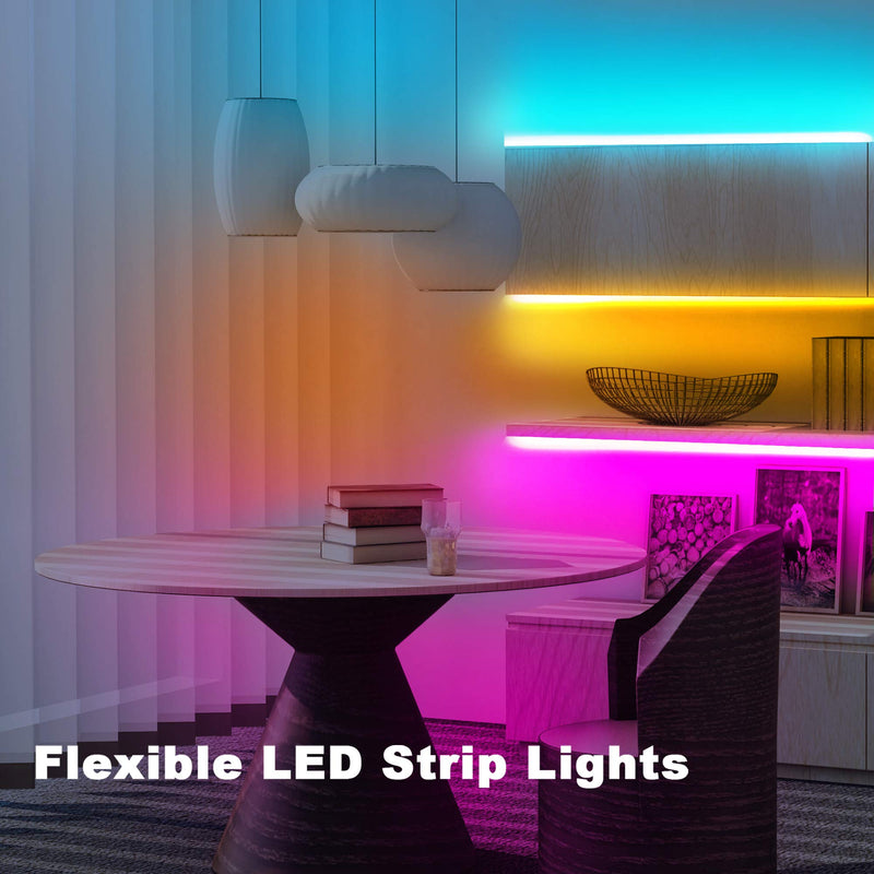 PHOPOLLO Led Strip Lights, 30ft 5050 Flexible Led Lights with 44 Keys Remote Controller and 12V Power Supply for Bedroom - NewNest Australia