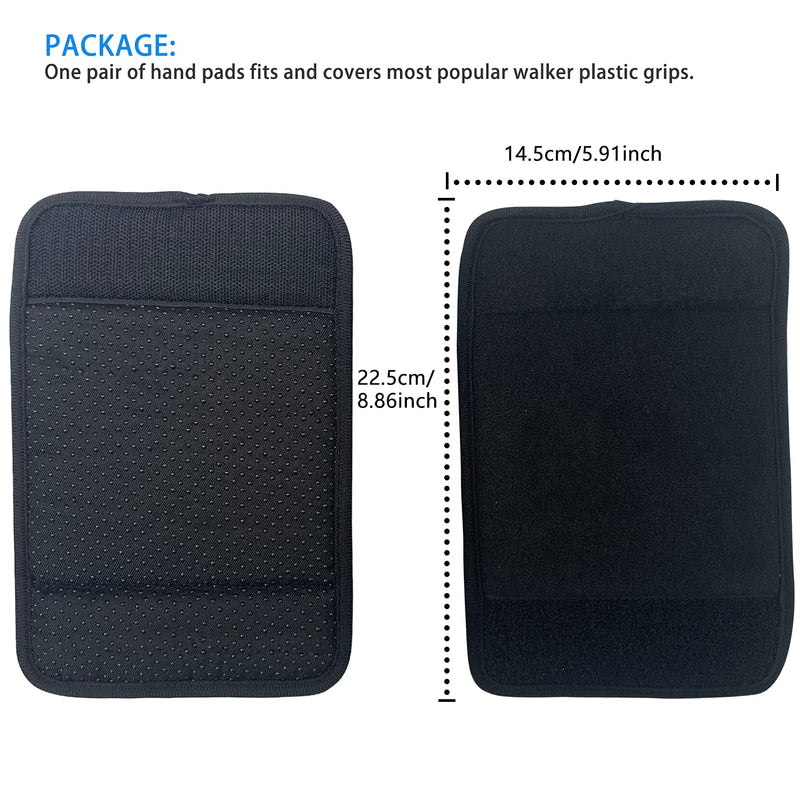 Padded Walker Hand Grips (2 Pack), Soft Comfortable Cushion Rollator Handle Covers Walker Grip Pads for Walker Rollator Crutch Wheelchair Luggage, Non-Slip Breathable Mobility Accessory, Black - NewNest Australia