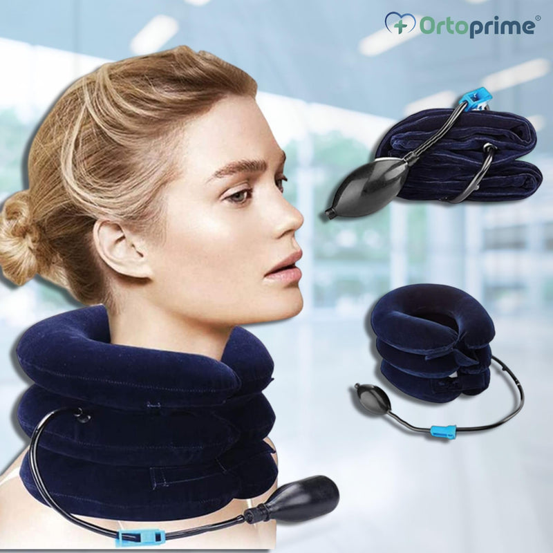 Ortoprime Cervical Traction Device Relieves Neck Tension - Inflatable Cervical Collar, Neck Throat - Cervical Pillow, Neck Stretcher, Posture Corrector, Relieves Pressure - NewNest Australia