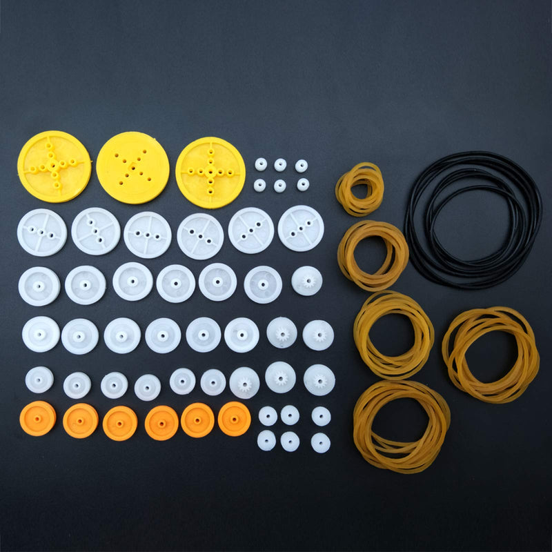 EUDAX 2mm Hole Plastic Belt Pulley Gears Combination Modulus Package Rubber Belts Band Plastic Model Accessories for DIY Robots Cars RC Toy Car Airplane - NewNest Australia