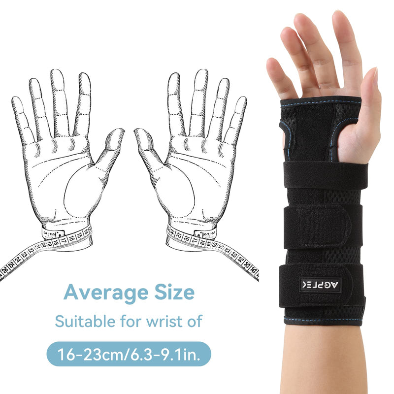 AGPTEK Wrist Support Brace, Carpal Tunnel Wrist Splint with Metal Breathable Day Night Left Right Hand Wrist Braces Strap for Tendonitis Arthritis Pain Relief for men and women, One Size Black - NewNest Australia