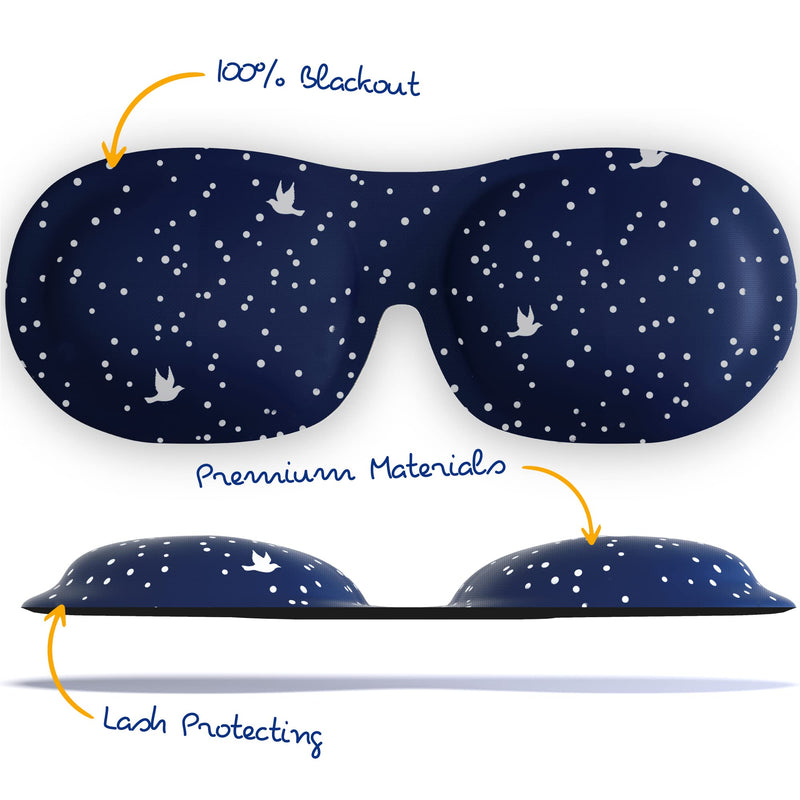 SMUG 100% Blackout Sleep & Eye Mask | Eyelash Extension Friendly | Eye Masks for Sleeping | Sleep Masks for Women & Men | Straps for Dream Comfort & Adjustability | Night Sky - NewNest Australia