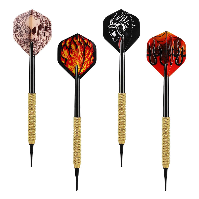 Accmor 12 Pcs Darts Plastic Tip, Soft Tip Darts Set, 14g Plastic Tipped Dart, Attach Extra 36 Black 2BA Replacement Tips, Soft Tip Darts for Electronic/Plastic Dartboard Red, Brown, Black-Legend - NewNest Australia
