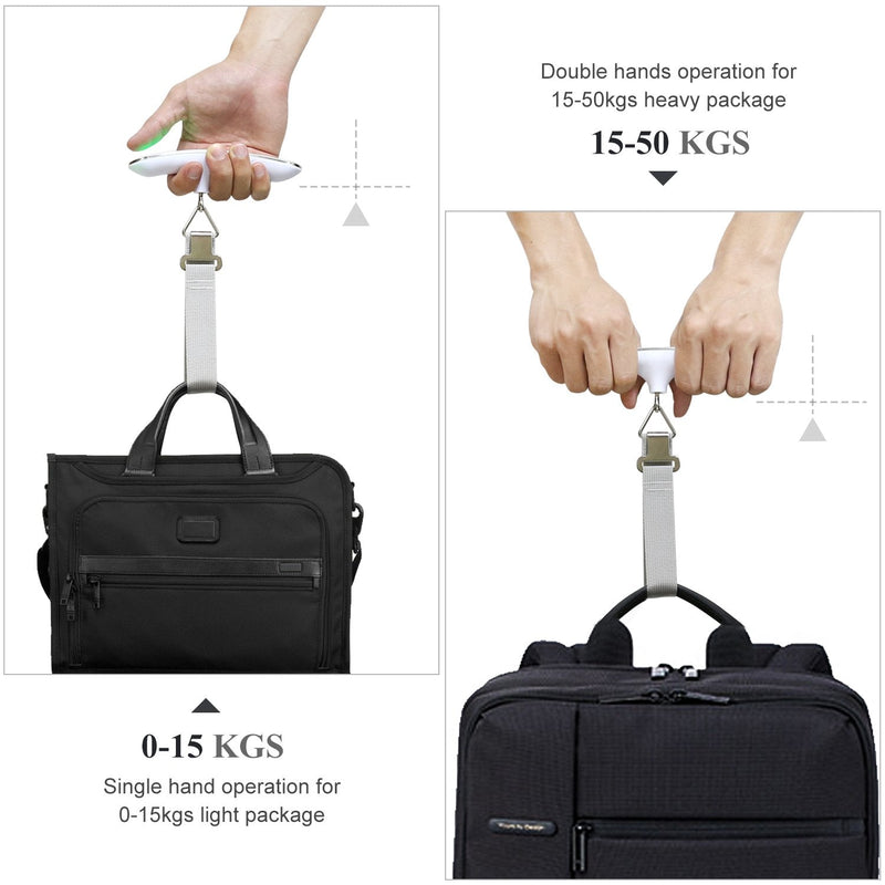MYCARBON Luggage Scale Portable Digital Scale Electronic Suitcase Scale Hanging Scales Luggage Weighing Scale 110 Pound/ 50 Killogram with Backlit with Tare Function Lightweigh for Travel - NewNest Australia