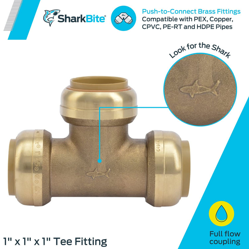 SharkBite U374LFA Plumbing Fitting, 1 inch x 1 inch x 1 inch, Brass - NewNest Australia