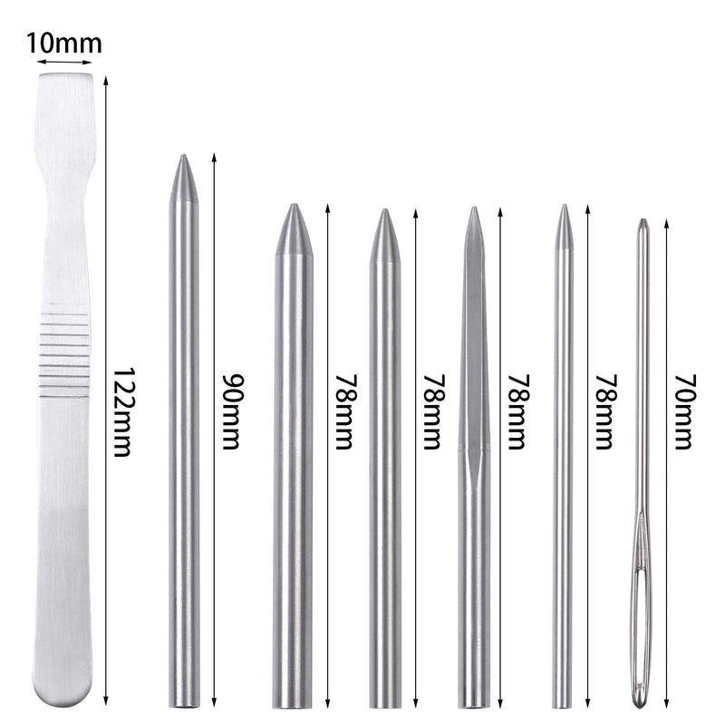 Ruisita 7 Pack Stainless Steel Paracord FID Set Paracord Lacing Stitching Needles and Smoothing Tool with Clear Storage Box for Laces Strings Leather Weaving and Paracord Bracelet - NewNest Australia