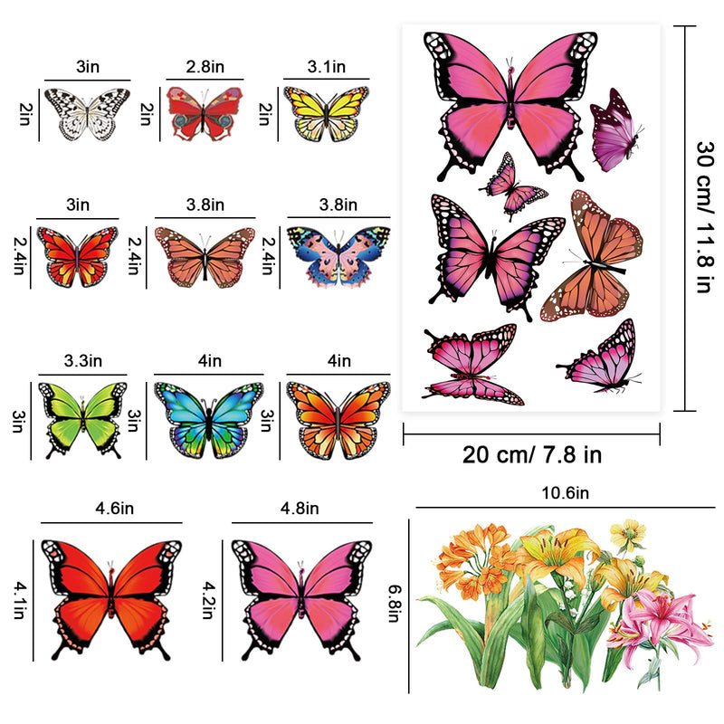 Whaline 9 Sheets Colorful Butterfly Window Clings Double-Sided Anti-Collision Window Decals to Prevent Bird Strikes on Window Glass Non-Adhesive Static Butterfly Cling Stickers for Home Window Glass - NewNest Australia