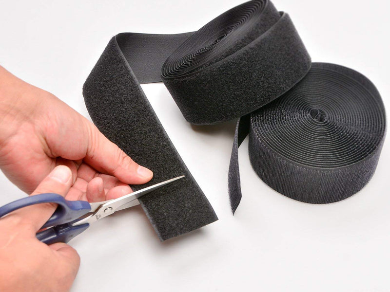 Vkey 50mm(2") Width 5 Meters Sew-On Hook and Loop Fastener Tape Tape Nylon Strips Fabric Non-Adhesive Back Black 5CM*5M - NewNest Australia