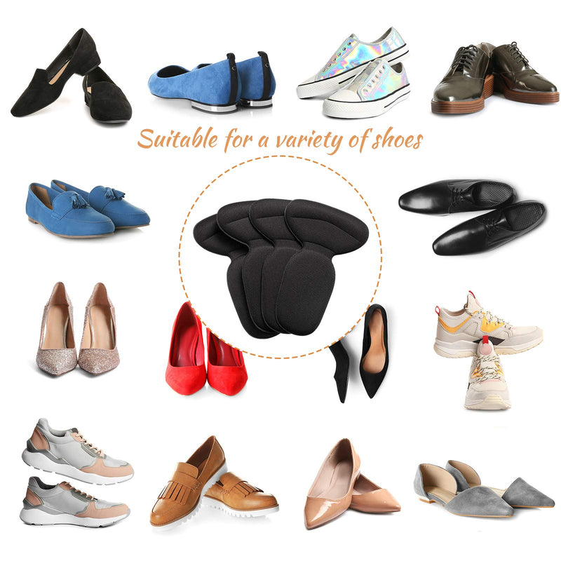 2 Pairs Heel Shoe Grip Heel Cushion Pads Liner Self Heel Inserts Self-Adhesive Shoe Insoles Foot Care Protector Sticky Heel Cushion Inserts for Women Men (Black) Black - NewNest Australia