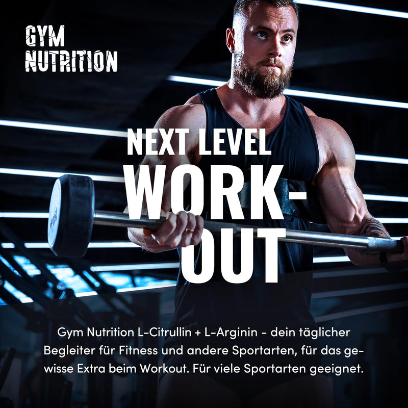 L-Arginine + L-Citrulline - 180 capsules - High dose 1096 mg per capsule - Citrulline + Arginine Base - GIGA CAPS - Premium amino acid vegan - - NewNest Australia