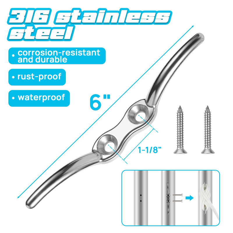 KAHACIYO Flag Pole Parts Kit, Flagpole Hardware Parts- 50 Ft Flag Pole Rope, Flagpole Snaps Hooks, 6" Rope Cleat- Marine Grade 316 Stainless Steel - NewNest Australia