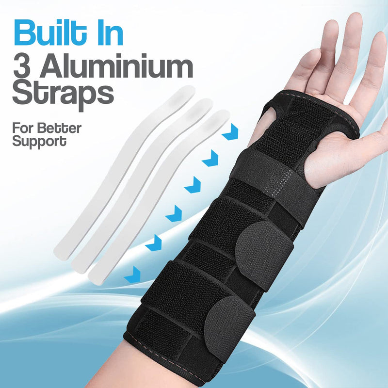 Wrist support brace pair with metal wrist splints for carpal tunnel syndrome, hand and wrist braces, right and left wrist supports, joint pain, arthritis pain relief for men and women ( One Size ) - NewNest Australia