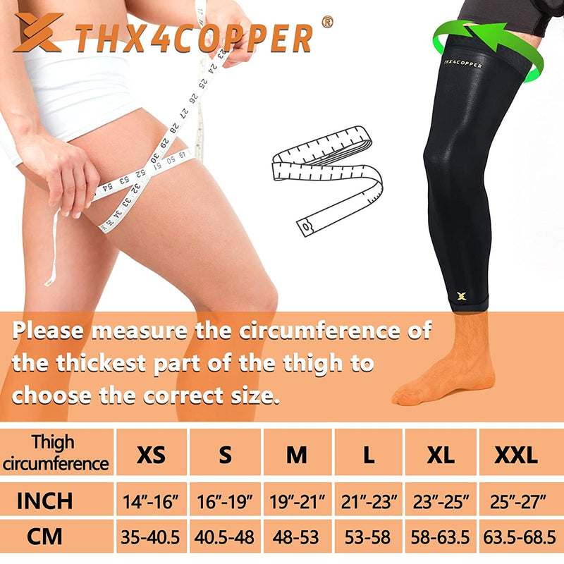 Thx4COPPER 1 Pair Full Leg Compression Sleeves,Anti Slip Long Knee Brace,Thigh Calf Support Protector for ACL,Meniscus Tear,Running,Basketball,Cycling,Knee pain relief Arthritis Recovery,Women &Men L - NewNest Australia