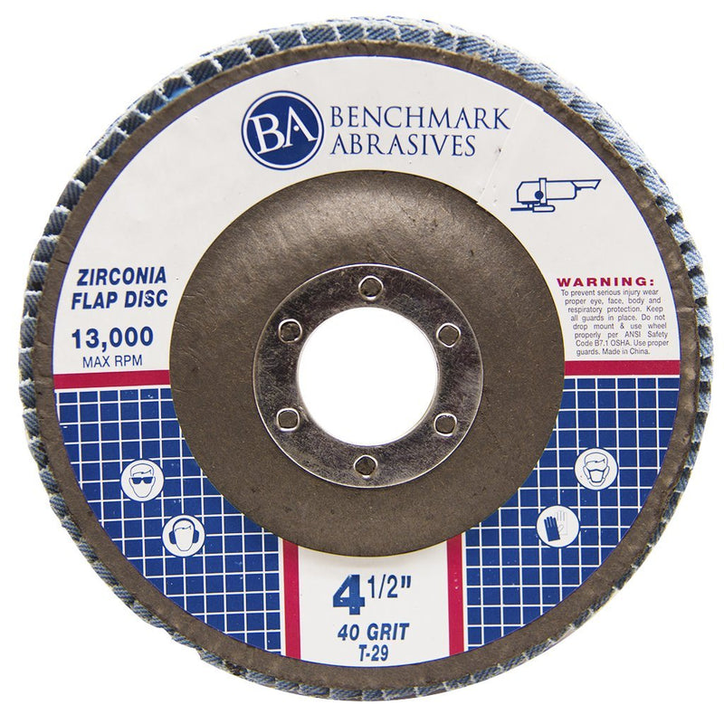 4.5" x 7/8" Premium Zirconia Flap Disc Grinding Wheel 40 Grit Type 29-10 Pack - NewNest Australia