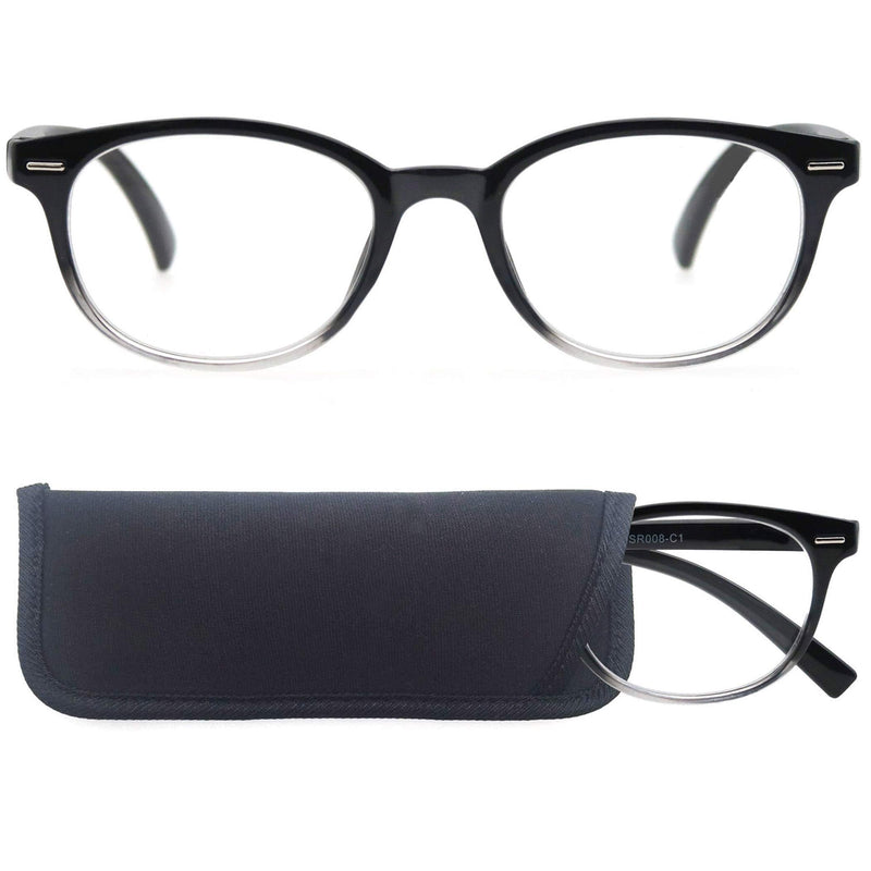Women Reading Glasses 1.0 3 Pair Stylish Ladies Readers with Comfort Spring Hinge Pattern Design for Fashion Women Reading Pouch Included +1.00 3 Black - NewNest Australia
