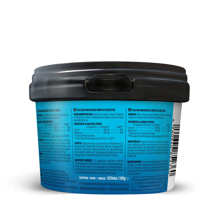 Bodylab24 Calcium Magnesium Complex 120 tablets, to support normal muscle function during intensive training phases, suitable for athletes of all sports - NewNest Australia