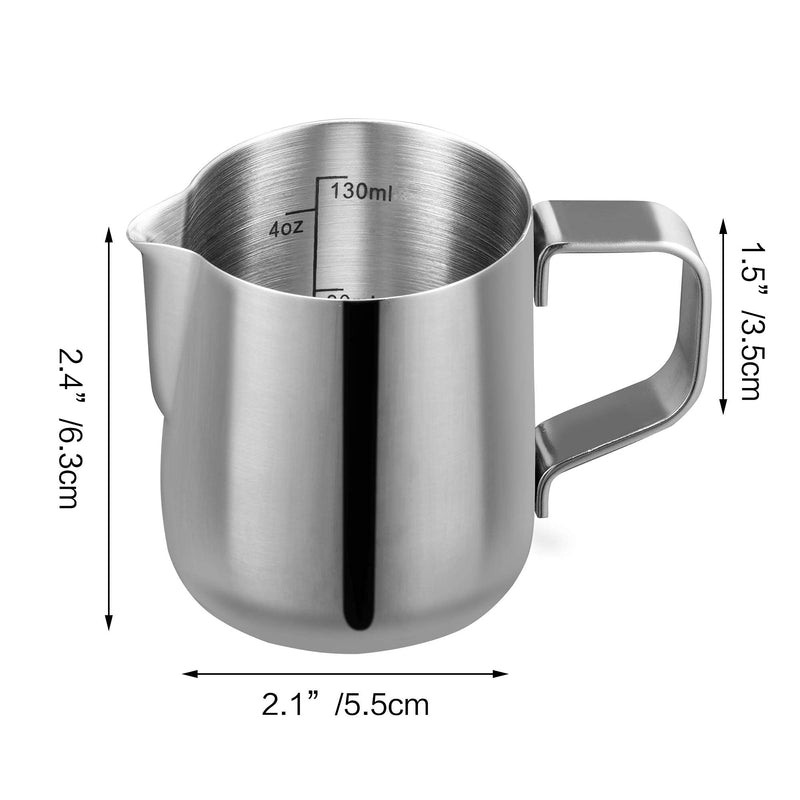 Stainless Steel Milk Frothing Pitcher, Cream&Milk jugs 5oz/150ml Milk Coffee Cappuccino Latte Art Frothing Pitcher Barista Milk Jug Cup Polished Finish - NewNest Australia