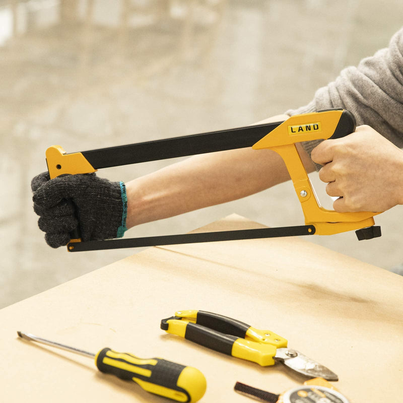 LAND 12 Inch Hacksaw - Heavy Duty Coping Saw with 4 Extra High-Carbon Steel Blade, for PVC, Pipe, Carpentry - NewNest Australia