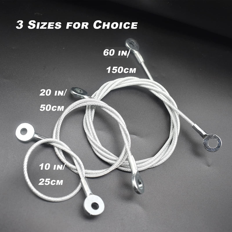 Bytiyar 10 pcs 10 inch (25cm) 3mm Thickness Galvanized Steel Wire Cable Eyelets Ended Short Rope Lanyard Safety Tether Chain Lock with Vinyl Coated Cover Clear 10in/25cm Clear_10pcs - NewNest Australia