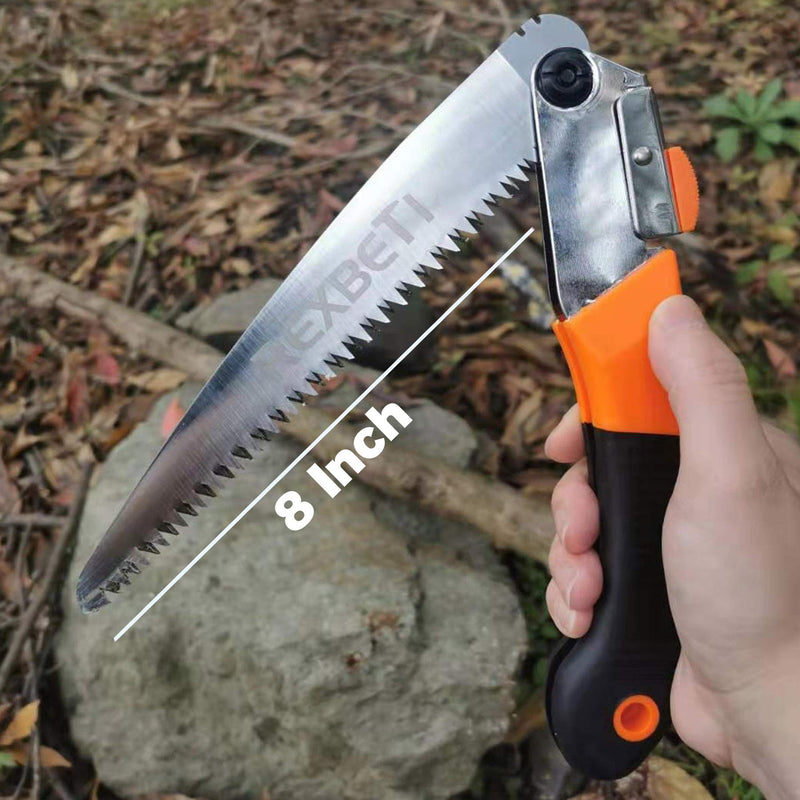 REXBETI Folding Saw, Compact Design 8 Inch Blade Hand Saw for Wood Camping, Dry Wood Pruning Saw with Hard Teeth, Quality SK-5 Steel 8-Inch Folding Saw - NewNest Australia
