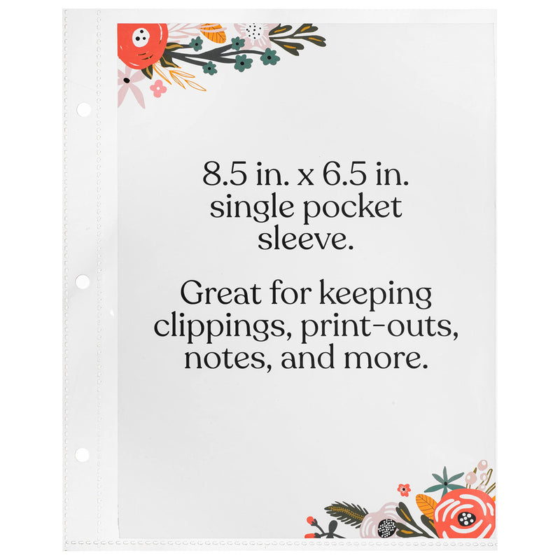 Jot & Mark Recipe Page Protector Sleeves for 3 Ring Binder 8.5x9.5, 25 Count 8.5" x 9.5" 1 Pocket - NewNest Australia
