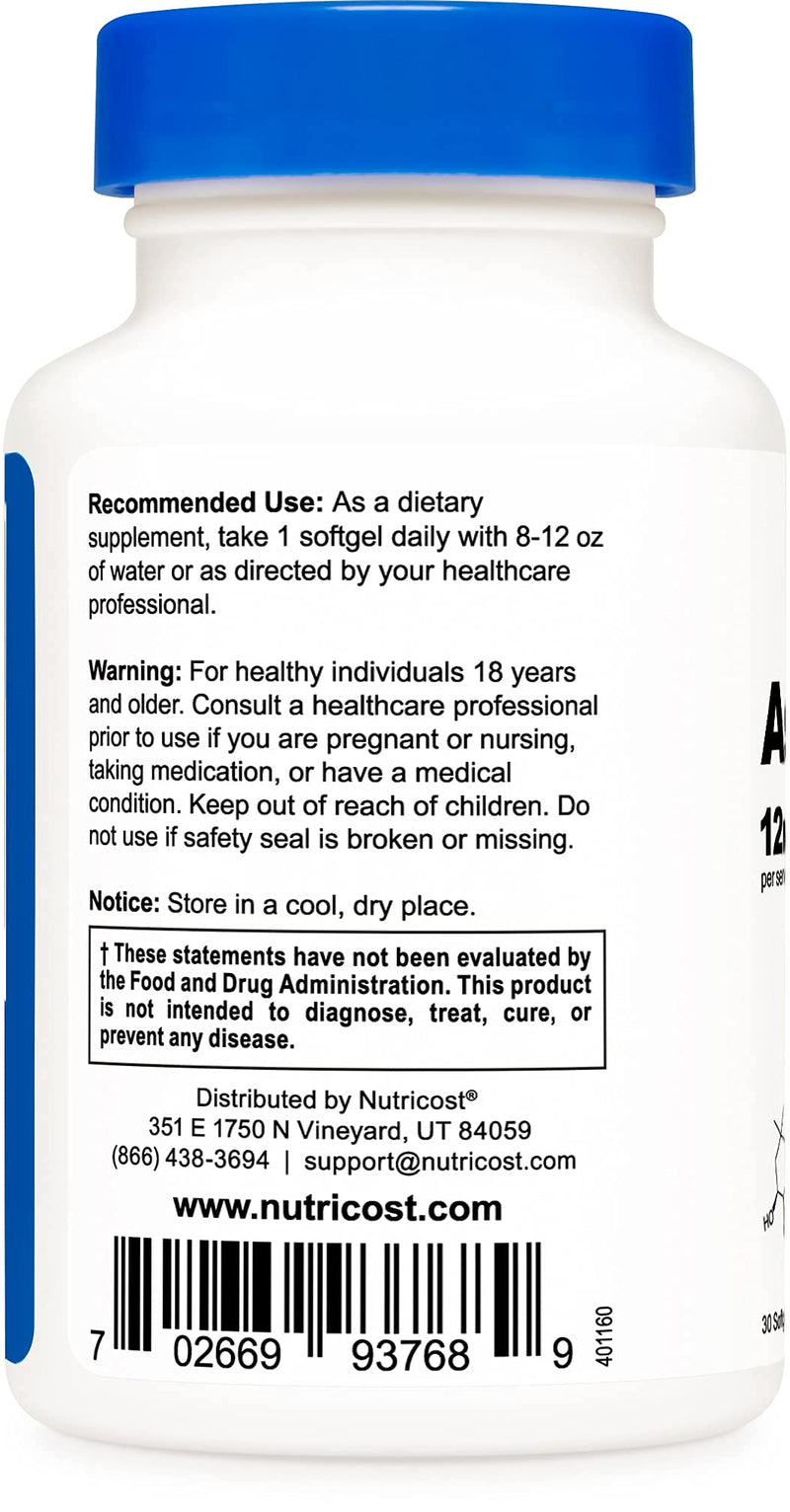 Nutricost Astaxanthin 12mg, 30 Softgels - Non-GMO and Gluten Free 30 Count (Pack of 1) - NewNest Australia