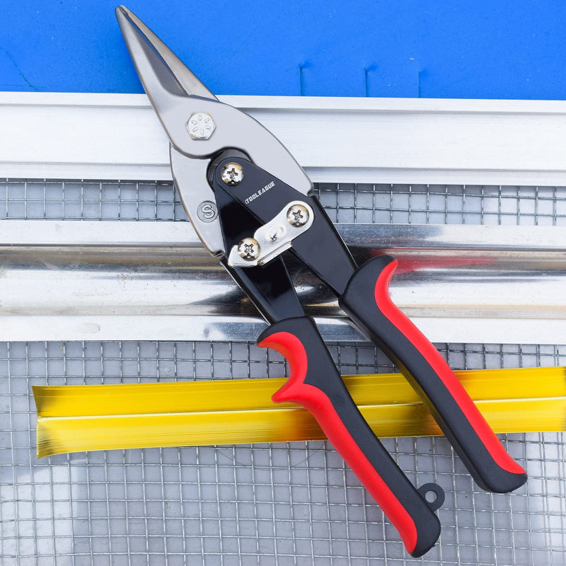 TOOLEAGUE Aviation Tin Snips for Cutting Metal Sheet Tin Cutting Shears with Forged Blade, Heavy Duty Metal Cutter Straight Cut 10 inches Metal Shears 1 Straight,10 inches - NewNest Australia