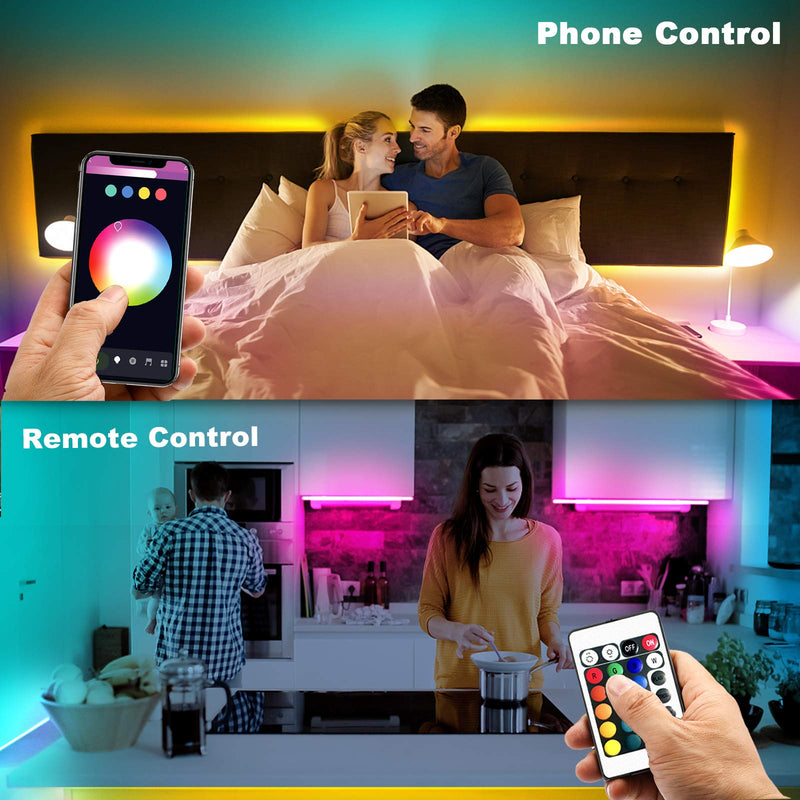 Smart Led Strip Lights WiFi 25ft Dalattin Compatible with Alexa Led Lights Music Sync 5050 16 Million Colors Changing Phone APP and 24 Key Remote for Home,Kitchen,TV,Party - NewNest Australia